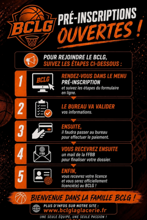 Pré-Inscription SAISON 2026/2027