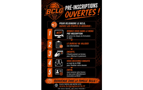 Pré-Inscription SAISON 2026/2027